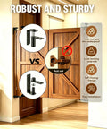 Comparison of Badass Heavy Duty 304 Stainless Steel Self Closing Cafe Door Hinges, showcasing rust resistance and installation features.
