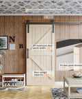 Heavy Duty 5Ft Sliding Barn Door Hardware Kit With Door Hook And Two Handles Easy To Install Smooth Quiet Rolling Supports Up To 260 lb Fits 1 3 8 Inch To 1 3 4 Inch Door Thickness Black I Shape Hanger installed in living room