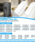 2 Pack Beefed Up Refrigerator Door Bin Replacement for side by side models with top shelves in kitchen setting