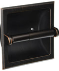 Oil Rubbed Bronze Recessed Toilet Paper Holder With All Metal Construction In Wall Mount Includes Mounting Bracket 6 Inch Wide By 6 Inch High Durable Finish Easy Install 15 Year Finish Warranty Recessed Design