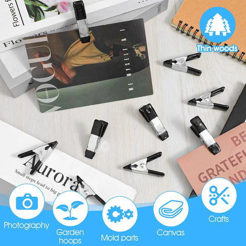 100 Pack 2 Inch Mini Spring Clamps With Rubber Tips Ultra Handy Heavy Duty Clips For Crafts Woodworking Photography Studio Use