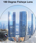 16MP Wide Angle USB Camera Module With 180 Degree Fisheye Lens for Linux Windows Android Mac showing cityscape view
