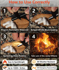 Steps to use Flint And Steel Fire Starter With Paracord Handle And Thick Striker 4 Inch Ferro Rod Waterproof Survival Tool For Camping