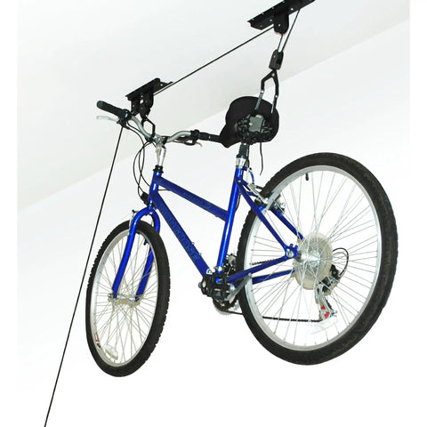 Bike Hoist For Garage Storage Ceiling Lift With 100 Lb Capacity Easy Install Rubber Coated Hooks For Scratch Free Parking