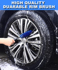 Pro Grade Wheel And Rim Cleaning Brush Set For Cars And Motorcycles in use cleaning car rim with soft microfiber brush