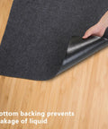 All Weather Outdoor Storage Shed And Carport Mat With Waterproof Backing And Dustproof Surface Non Slip And Washable Soft Fabric Floor Protector For Patio Furniture Or Outdoor Gear 8x8 Feet Black with waterproof backing shown