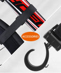 Accessories for Two Pack Wall Mount Bike Racks For Indoor Storage Heavy Duty Rubber Coated Hooks Space Saving Garage Hangers Easy No Assembly Required Horizontal Bicycle Wall Rack, featuring close-up of rubber-coated hook and strap.