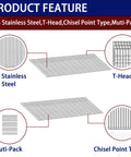 Top Shelf Badass 18 Gauge Brad Nails Assortment Featuring 304 Stainless Steel For Serious Rust Resistance multi-pack with T-head and chisel point type.