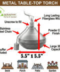 Diagram of Citronella Tabletop Torch Candles For Outdoor Patio And Deck 30oz Stainless Steel Mosquito Repellent Torches In Black Finish