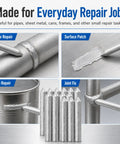Low Temperature Universal Welding Rods For Metal DIY Friendly Easy Weld Tin Powder Alloy For Copper Iron Aluminum Stainless Steel Water Tanks PVC Pipes 20 Pieces displayed with repair examples