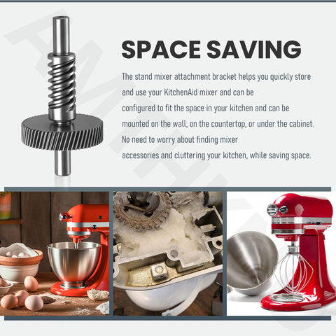 Worm Gear Kit For 5Qt And 6Qt Stand Mixers Replacing 9706529 9709511 9703337 9709231 Includes 4 Oz Food Grade Grease, Mixer Attachment Holders, Pasta Attachment Shear Shaft Coupler with various mixer images