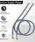 Premium supply hoses with PEX tubing and nylon braid, compatible with Matte Black Widespread Bathroom Faucet, 8 Inch Three Hole Modern Vanity Sink