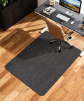 Big Non Slip Office Chair Mat For Hardwood Floors 35.4 X 47.2 Inches Heavy Duty PVC Floor Protector For Rolling Desk Chair Easy Glide With Rattan Pattern Black Home Office Rug Pad under desk setup