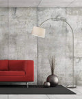 Tall Matte Black Arc Lamp With Burlap Shade Adjustable Shade Foot Step On Off Switch Nearly 7 Feet Tall Dope Loft Vibe