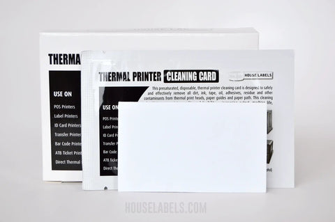 Thermal Printer Cleaning Cards For Print Heads 2.1 By 3.425 Inches Each Card Is Individually Wrapped To Stay Fresh While You Clean
