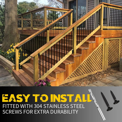 U-Shaped Deck Railing Bracket Connectors For 2x4 Lumber 30 Degree Attachment Brackets With Screws Stair Handrail Connectors For Wood Fences Heavy Duty Cold Rolled Steel Hidden Design 4 Pack