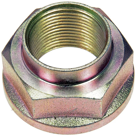 Heavy Duty Bulletproof Front Left Wheel Bearing And Hub Assembly Loaded Knuckle Direct Bolt On Replacement Fitment For 2003 2004 Honda Pilot Ready To Roll metallic nut close-up showing threads and hex shape.