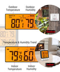 Wireless Indoor Outdoor Thermometer With 500 Ft Range, Cold-Resistant Sensor, Waterproof Outdoor Monitor for patio or garage.