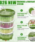 4-Tier Sprouts Growing Kit With Drain Hose And Ventilation Holes showing stackable trays and drainage features