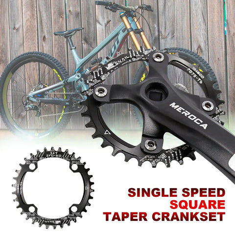 Beefy 170 Mm Mountain Bike Crank Set With 34T Chainring Replacement for Shimano SRAM FSA, durable alloy for single speed rides.