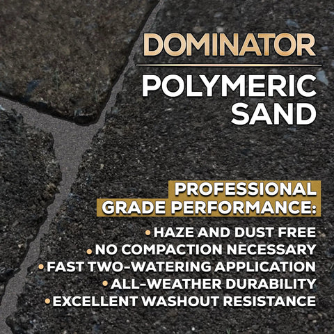 Close-up of Game Changing Polymeric Sand with Ceramic Flex Technology for paver joints highlights professional grade performance.