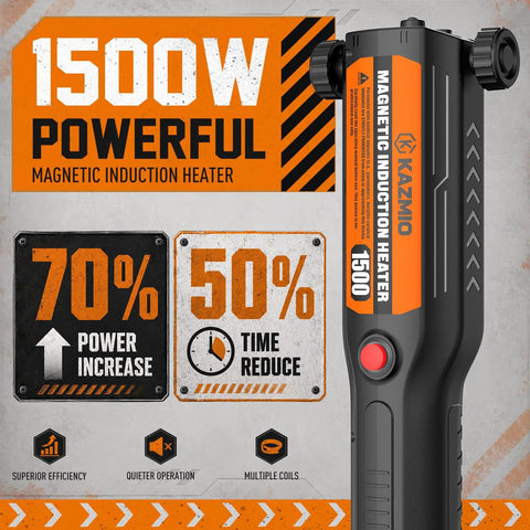 Powerful 1500W Magnetic Induction Heater Kit For Auto Repair 110V Operation 10 Coils With Case Quickly Loosen Rusted Nuts Bolts