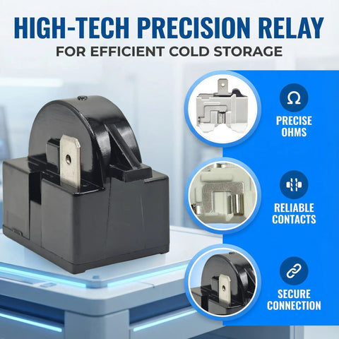 4.7 Ohm 1 Pin PTC Start Relay With Refrigerator Overload Protector for Mini Fridges and Coolers on a table display