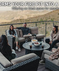 Surround Surface For Yukon Fire Pit Lid Durable Cold Rolled Steel Shield Doubles As Backyard Tabletop Centerpiece in use