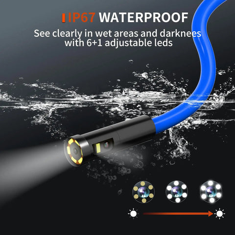 Dual Lens Endoscope Camera With Light For Tight Spaces 1920P HD Borescope For Auto Diagnostics Industrial Machinery HVAC And Plumbing Inspections Pro Grade For Field Ready Tough Use, IP67 waterproof