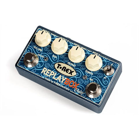 Replay Box Delay Guitar Effects Pedal With True Stereo Operation And Active Tap Tempo, Volume, Mix, Repeat And Subdivision Controls For Studio Quality Echo And Up To 3 Seconds Of Delay, blue