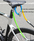 Two Pack 11mm Bike Lock Set With 7 Pin Zinc Alloy Ring Lock And Keys Lightweight 112g Cable Combo on bicycle seat post.