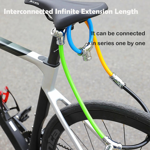 Two Pack 11mm Bike Lock Set With 7 Pin Zinc Alloy Ring Lock And Keys Lightweight 112g Cable Combo on bicycle seat post.