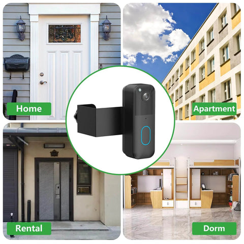 Anti Theft Doorbell Mount For Video Doorbell Gen 1 And Gen 2, No Drill Installation, shown in home, apartment, rental, dorm settings