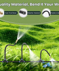 Comprehensive 40 Nozzles Drip Irrigation Kit Plug And Play With No Fuss Setup 200 Ft Hose spraying mist over grass field