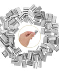 Sturdy Plastic Strapping Kit With Iron Buckle 1Kg Pack Of Banding Clips And Seals For Heavy Duty Industrial Strapping And Shipping Supplies Easy To Use No Training Required, close-up of a hand holding a banding clip.