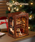 DIY 3D Wooden Book Nook Kit For Adults Teens And Beginners A Miniature Tiny House For Bookshelf Decor with Christmas theme