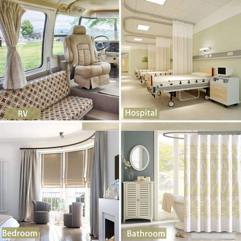 Easy Glide Ceiling Curtain Track System Flexible Durable Design For Effortless Gliding Ideal For Shower Window RV Room Dividers