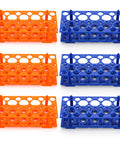 Six Pack 28 Well Test Tube Rack For Lab Use Detachable Plastic Stand Centrifuge Tube Holder Storage For 10ml 15ml And 50ml Tubes Blue And Orange