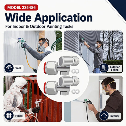 3 Pack Airless Spray Gun Swivel Joint 7/8 Inch Thread for Airless Sprayers, 180 Degree Swivel Adapter, Replacement 235486 Compatible With Graco Titan Wagner And More on spray gun