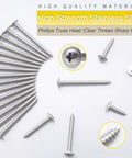 Rock Solid Two Fifty Pack Number Eight By One Half Inch Forty One Stainless Steel Self Tapping Wood Screws With Phillips Bit.