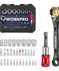 Slick 1/4 Inch Mini Ratchet Wrench Set With Magnetic Hex Bit Holder And Double Head Design Built In 8mm Tail Box Wrench For Stubborn Bolts Compact Socket Driver Kit And No Sweat Bolt Busting Grip For Auto Repair And Shop Work