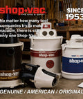 Vintage Shop-Vac models showcasing history since 1953 in a workshop setting