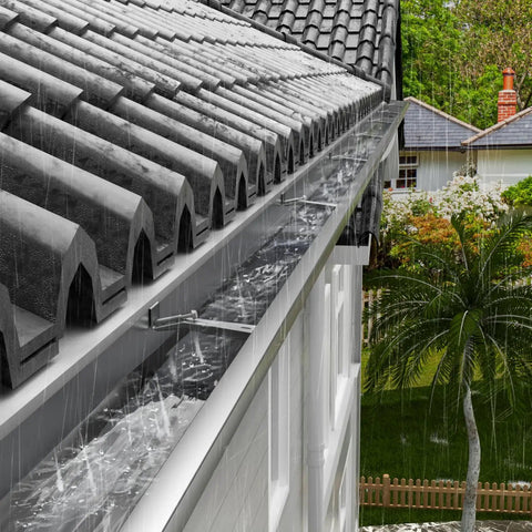 25 Pack 5 Inch Gutter Hangers With Pre Inserted Screws Hidden Design For K Style Aluminum Gutters Heavy Duty Rust Resistant Brackets Installed on Roof
