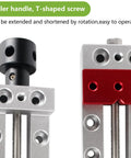 Nifty Mini Bench Vise Featuring Slick Bottom Slider And Precision Flat Jaws For Drill Press Work No Sweat Clamp Lock Solid 50mm Clamping Range showing roller handle and T-shaped screw.