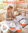 Child using Heavy Hitter 2.25 Button Maker Machine With Solid Steel Mold And Comfort Grip, Complete 100 Pc Pin Component Kit.