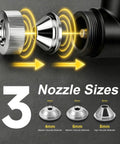 Zero Sweat Drywall Renovation With This Heavy Duty Texture Spray Gun Kit featuring nozzle sizes 4mm, 6mm, and 8mm for various materials.