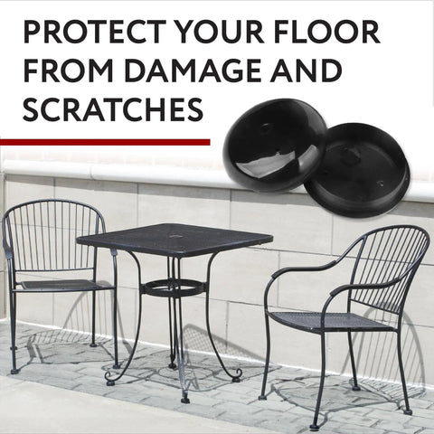 Patio Chair Feet Caps 1.5 Inch Black 32 Pack UV Resistant Plastic Furniture Leg Caps Outdoor Floor Protectors For Metal And Wood Chairs