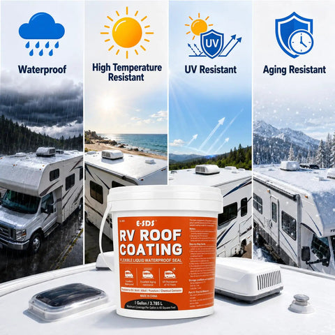 MS Polymer RV Roof Sealant 1 Gallon Coating White Waterproof Roof Sealant Leak Repair With Solar Reflective UV Protection product