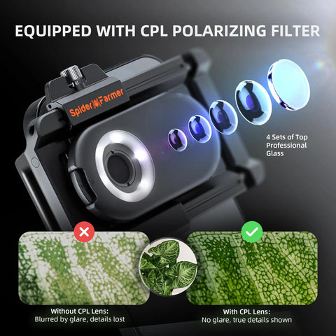 Phone Microscope With 200X Magnification And Built In LED UV Light For iPhone And Android CPL Polarizing Filter Portable Zoom Lens Attachment For Plants Coins Jewelry And Tiny Details On The Go, phone clip lens with glass CPL filter