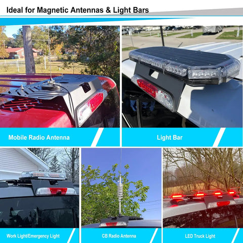 Drill Free Metal Light Bar Cab Mount For Ford F-150 2015 And Up And Ford F-250 F-550 2017 And Up Bolt On Mount with antennas and lights